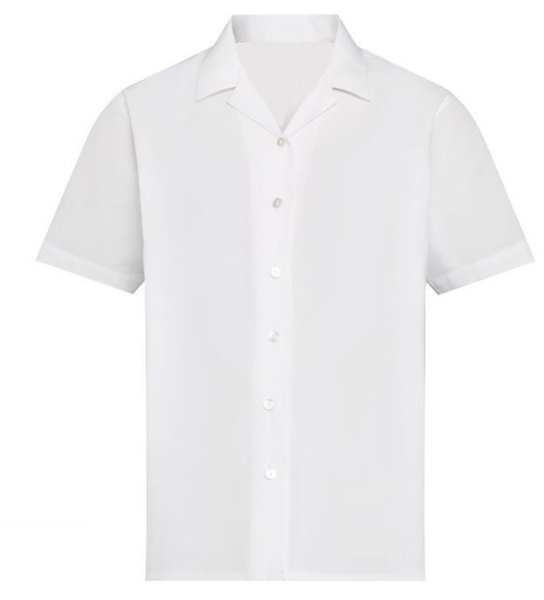 Blouse Rever Collar Short Sleeve - White - 2 Pack | Jersey Schools ...