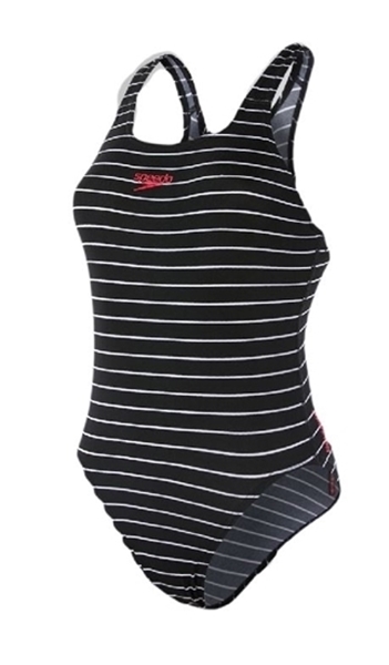 Picture of Speedo Striped Swimming Costume Black/White