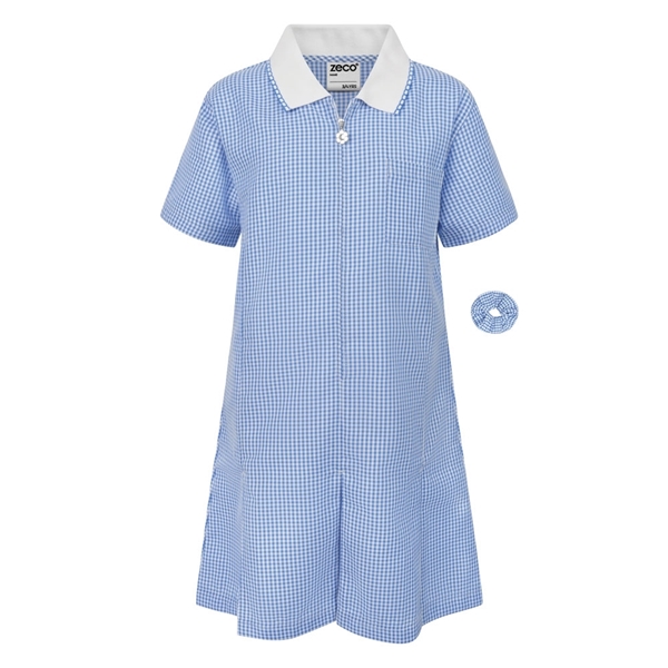 Picture of Zeco Gingham Dress - Sky Blue