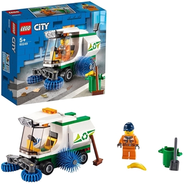 Picture of 60249 City Great Vehicles Street Sweeper Garbage Truck Toy with Driver
